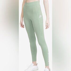 Nike Air Sportswear Mint Green High Waisted Cotton Leggings With Pockets Sz S